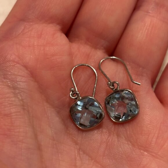 Jtv Blue Topaz Sterling Silver Earrings - Picture 5 of 5